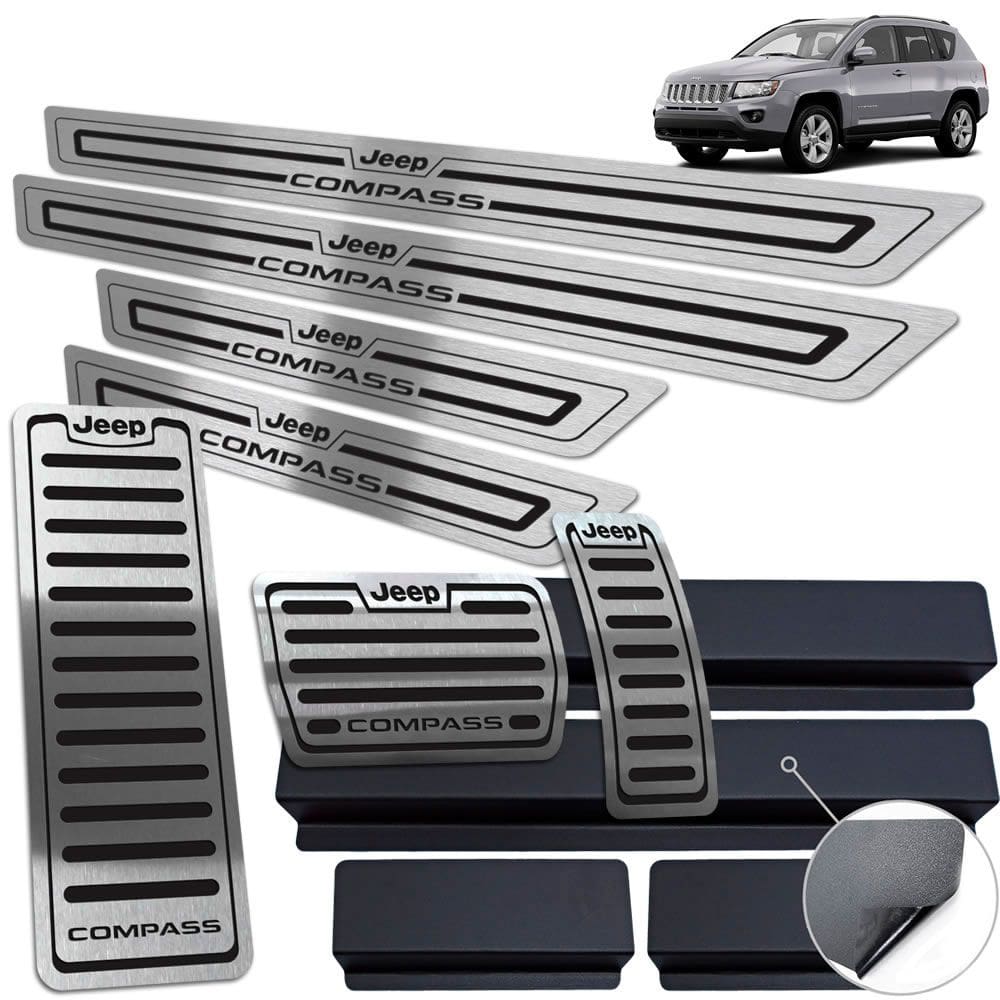 Pedaleira Soleira Descanso Preto Jeep Compass 2012 A 2015