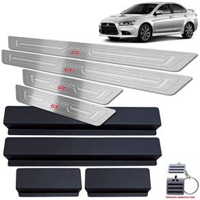 Soleira Mitsubishi Lancer Gt 2012 A 2019 Prata Baixo Relevo