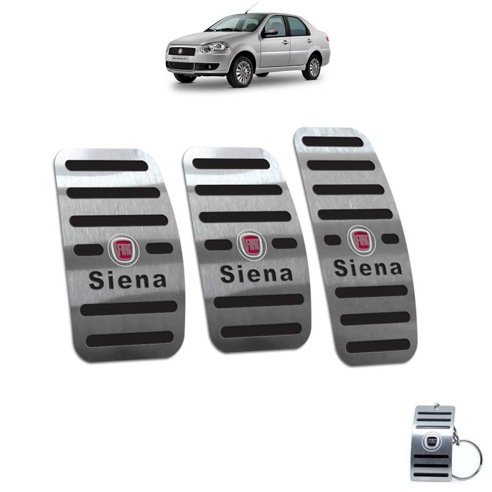 Pedaleira Manual Fiat Siena 1997 A 2012 Aço Inox Preto