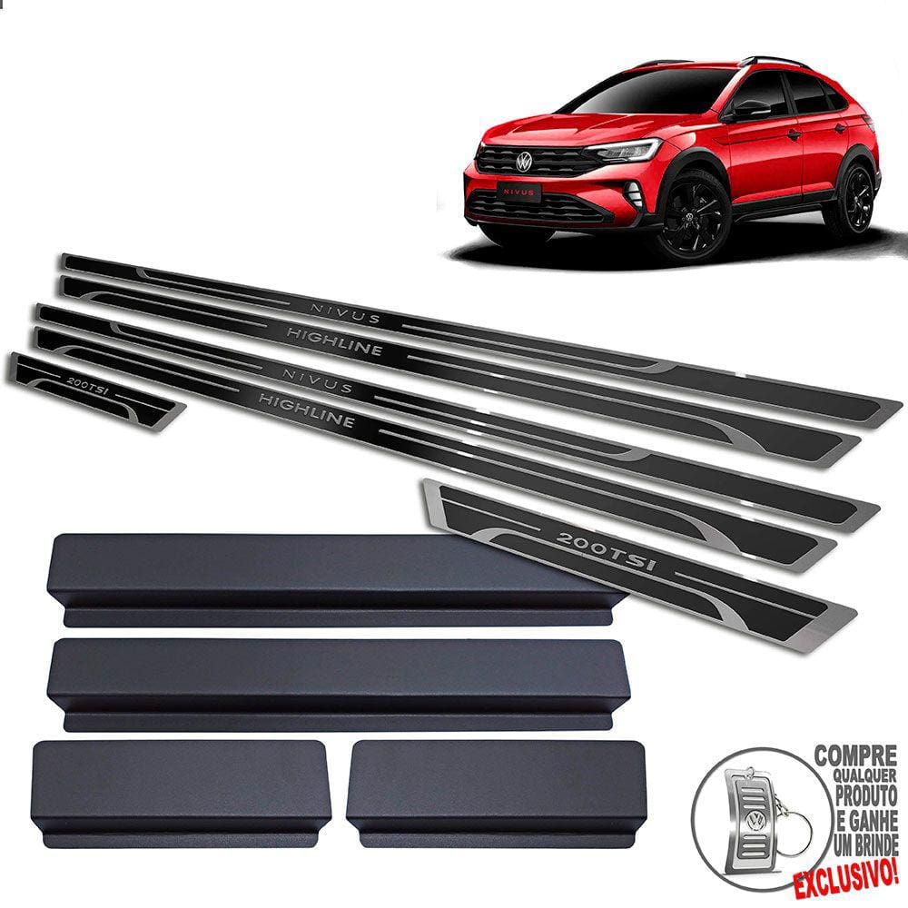 Soleira Volkswagen Nivus Highline Preto Alto Relevo