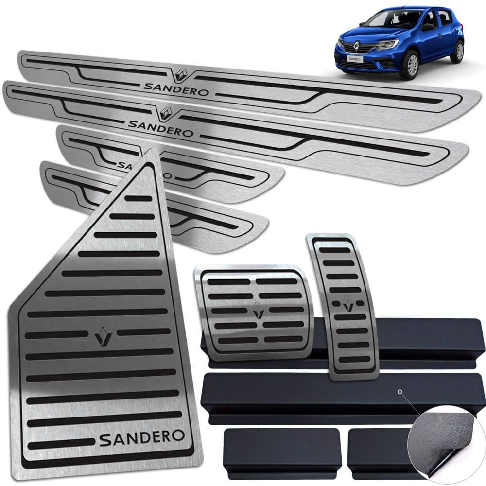 Pedaleira Automático Soleira Descanso Preto Sandero 2020