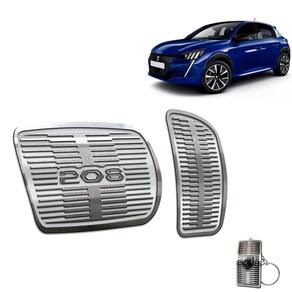 Pedaleira Automático Em Aço Inox Peugeot 208 2021 Prata