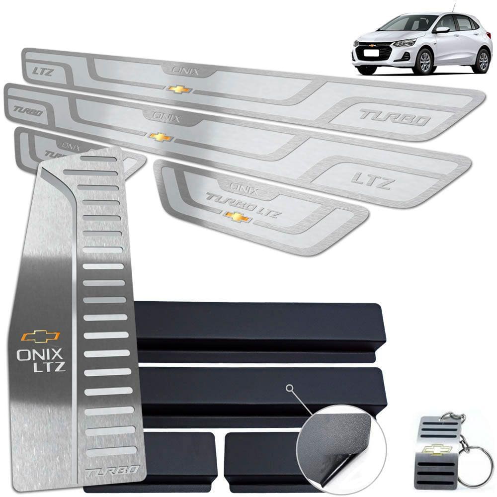 Descanso + Soleira Onix Turbo LTZ 2020 Prata Alto Relevo