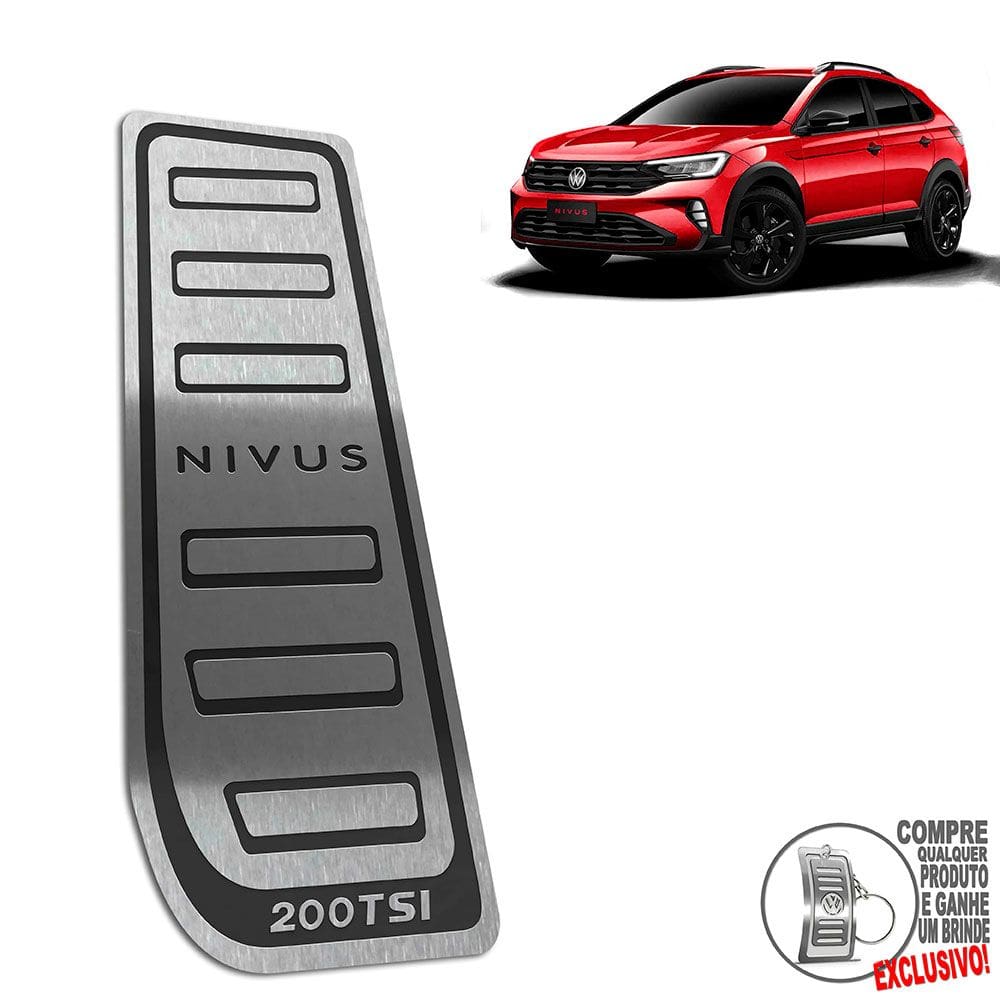 Descanso De Pé Aço Inox Volkswagen Nivus Highline Preto