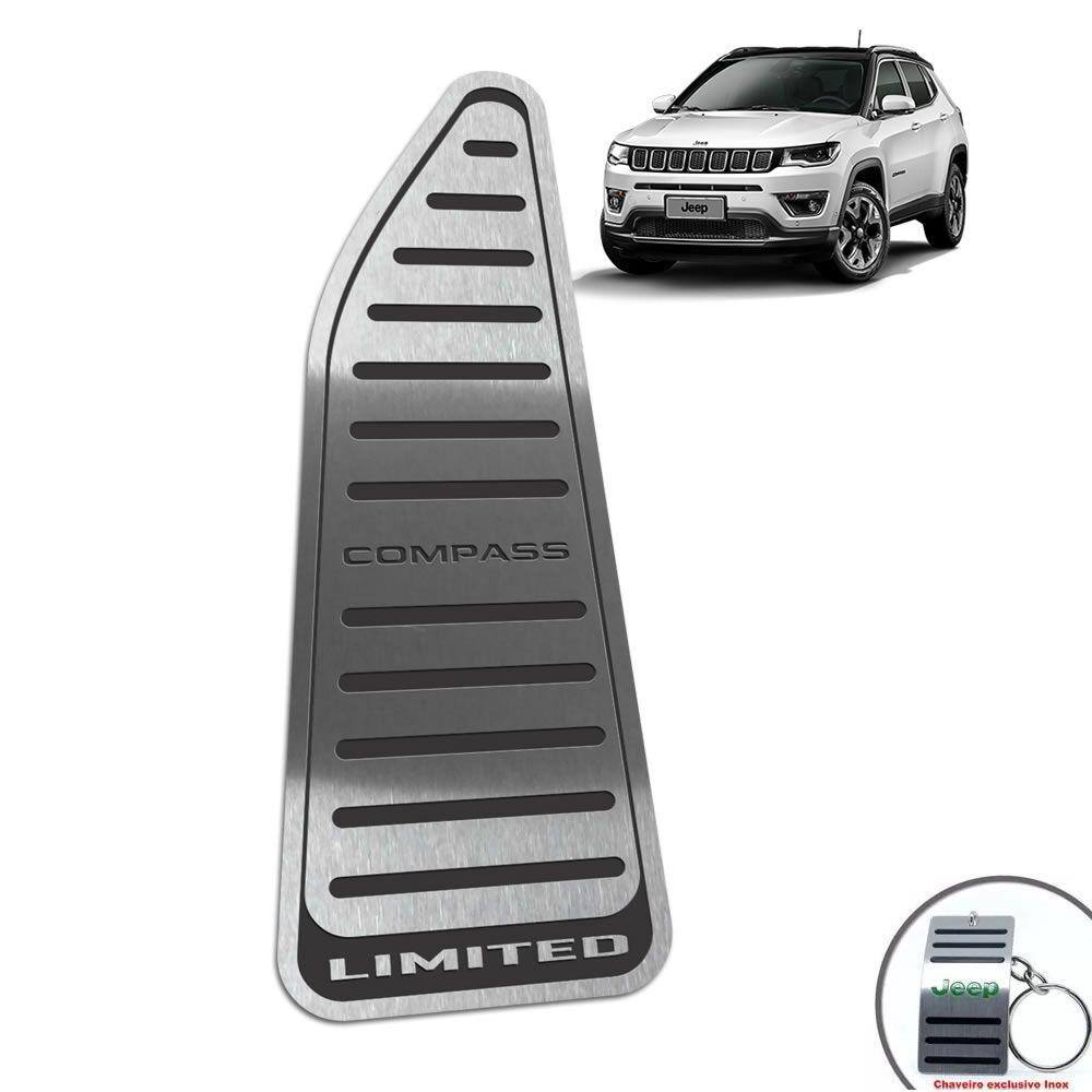 Descanso De Pé Aço Inox Jeep Compass Limited Preto