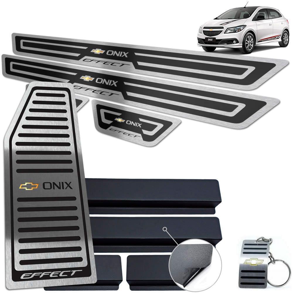 Descanso + Soleira Chevrolet Onix Effect 2013 a 2019 Preto