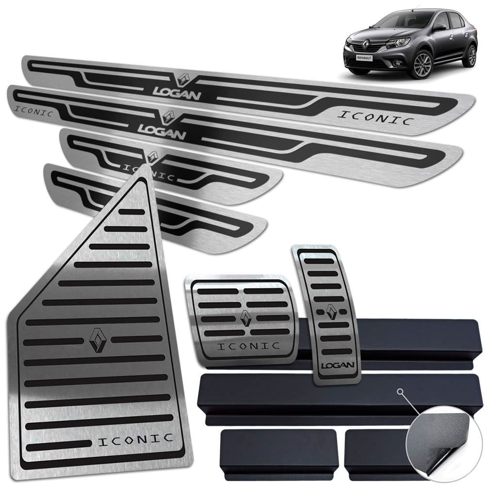 Descanso Pedaleira Soleira Renault Logan Iconic Preto