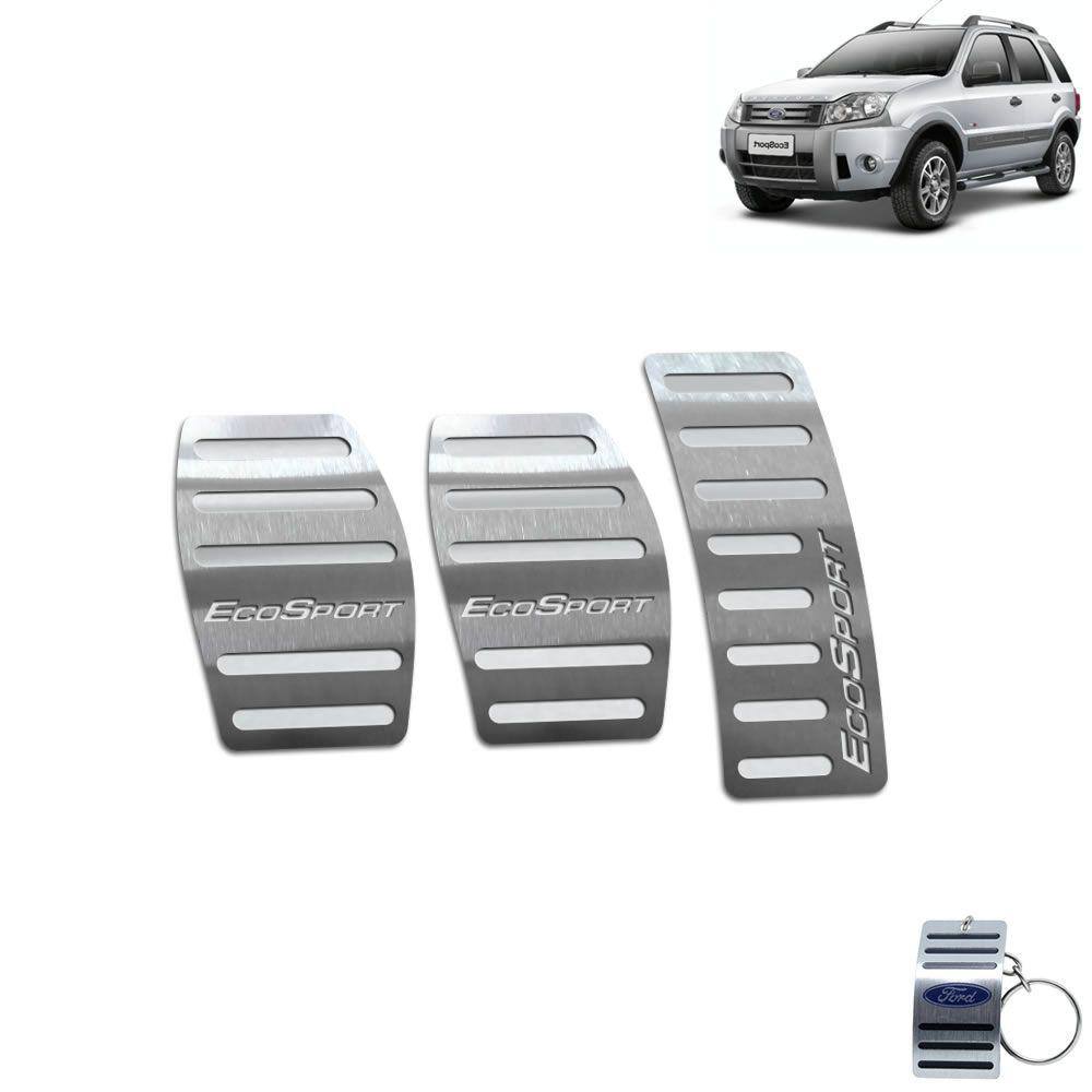 Pedaleira Manual Inox Ford Ecosport 2003 A 2012 Prata