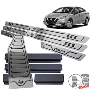 Soleira + Descanso Nissan Versa 2021 Preto Baixo Relevo