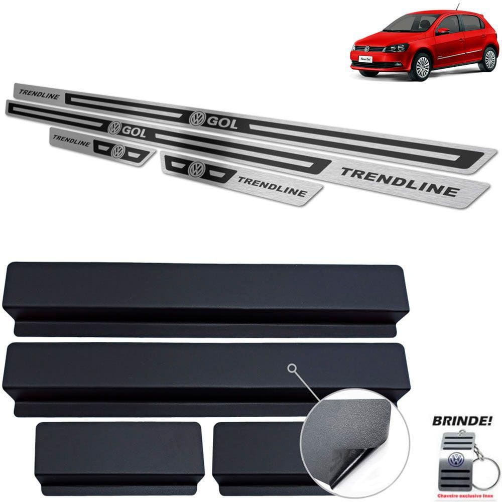 Soleira Volkswagen Gol Trendline G6 G7 Preto Alto Relevo