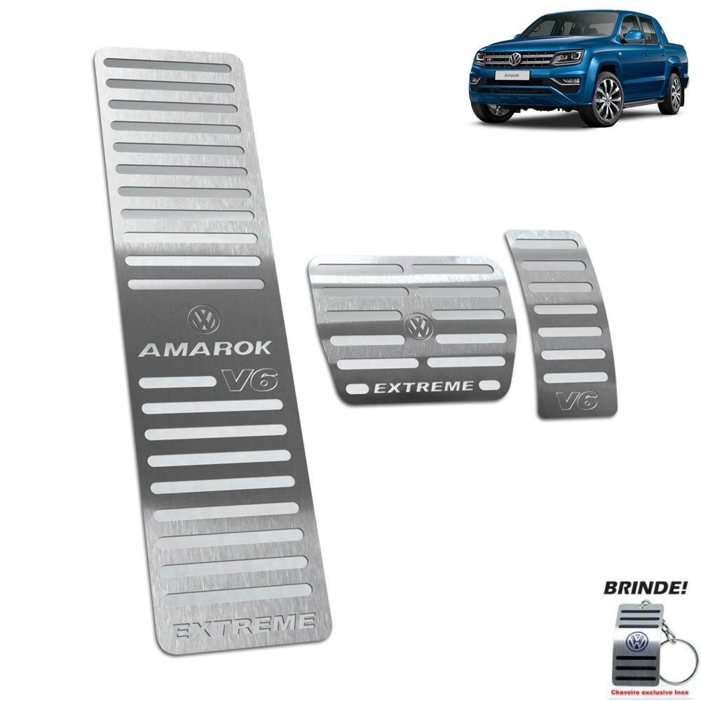 Descanso + Pedaleira Amarok V6 Extreme 2018 a 2021 Prata