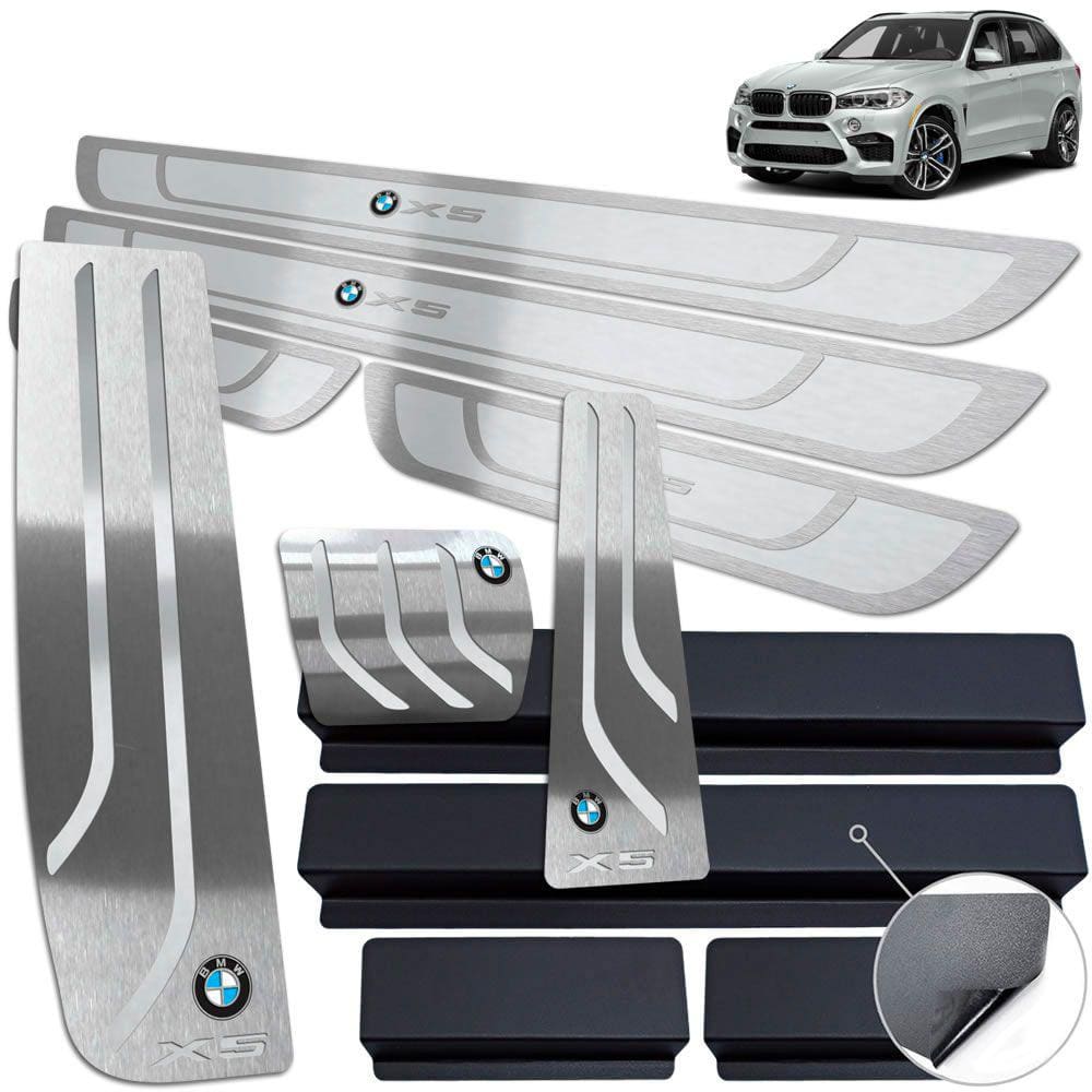 Descanso + Pedaleira + Soleira Bmw X5 2015 A 2021 Prata