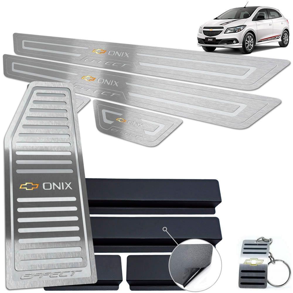 Descanso + Soleira Prata Chevrolet Onix Effect 2013 a 2019