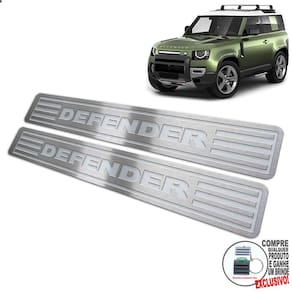 Soleira Land Rover Defender 2020 2021 Prata Baixo Relevo