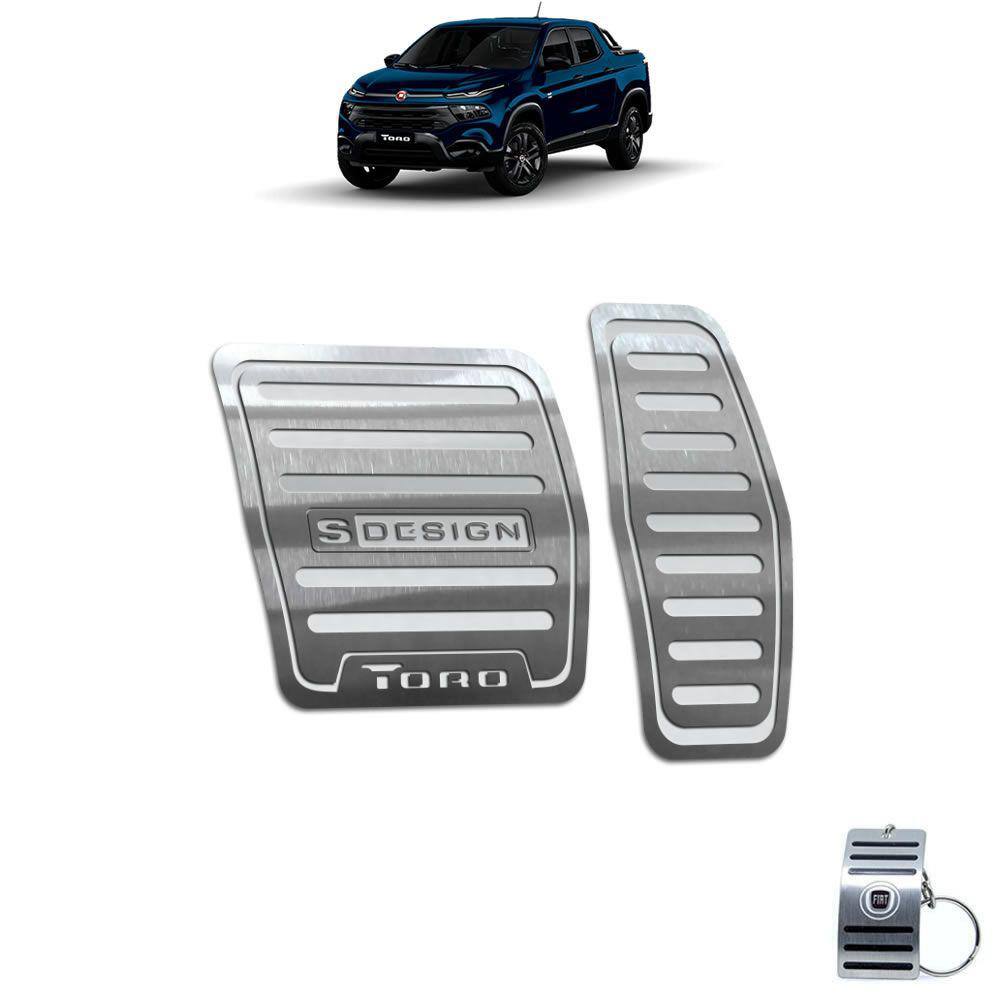 Pedaleira Automático Fiat Toro S-Design Aço Inox Prata