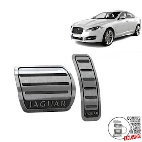 Pedaleira Automático Inox Jaguar XF 2008 A 2021 Preto
