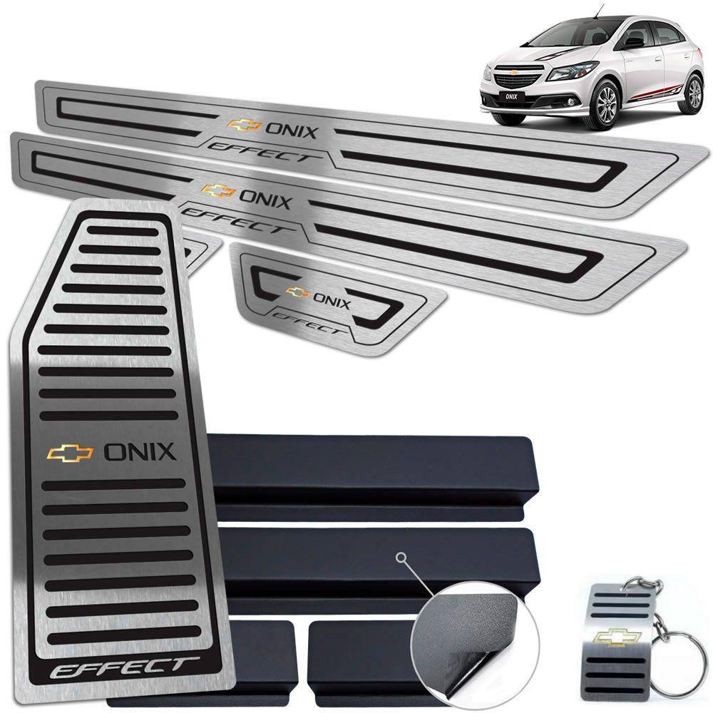 Descanso + Soleira Preto Chevrolet Onix Effect 2013 a 2019