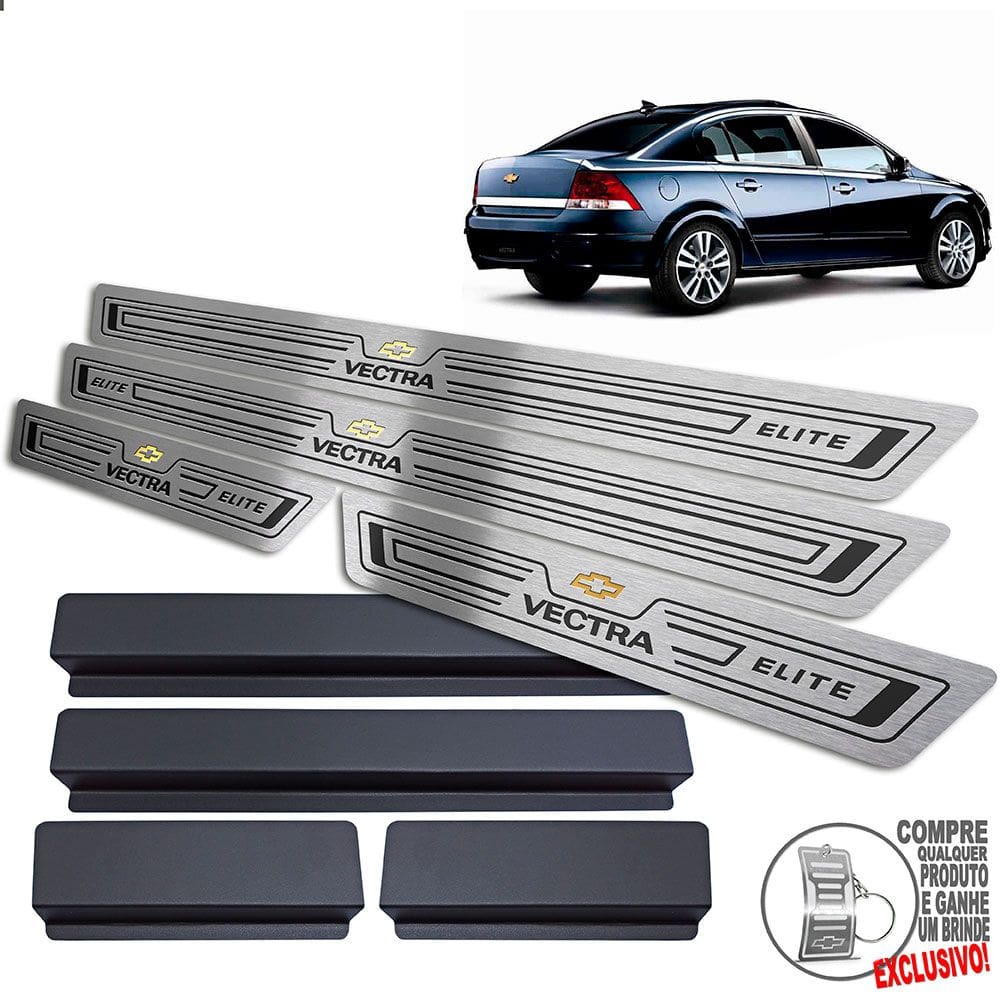 Soleira Chevrolet Vectra Elite 2006 2011 Preto Baixo Relevo