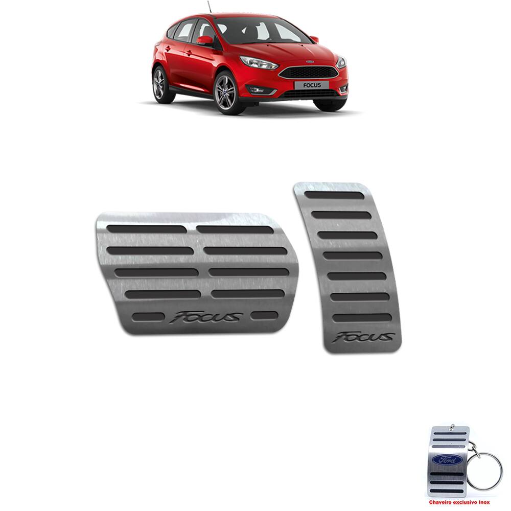 Pedaleira Automático Ford Focus 2019 Aço Inox Preto