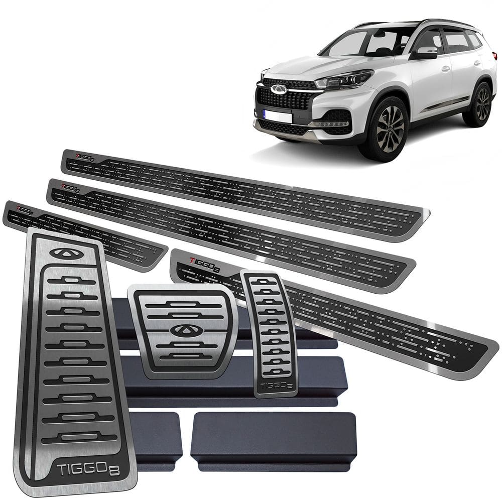 Descanso Pedaleira Soleira Chery Tiggo 8 2021 2022 Preto
