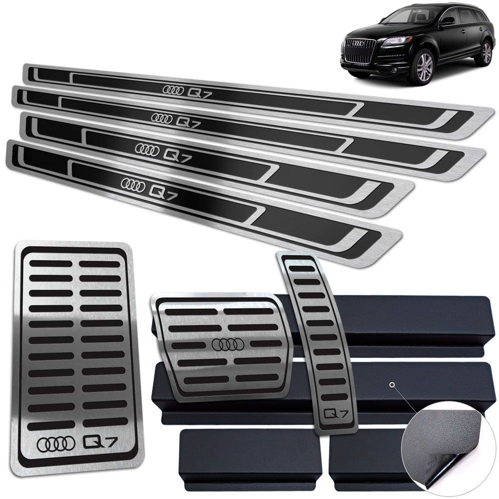 Descanso + Pedaleira + Soleira Audi Q7 2016 A 2019 Preto