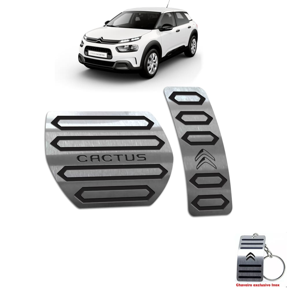 Pedaleira Automático Citroen C4 Cactus Aço Inox Preto