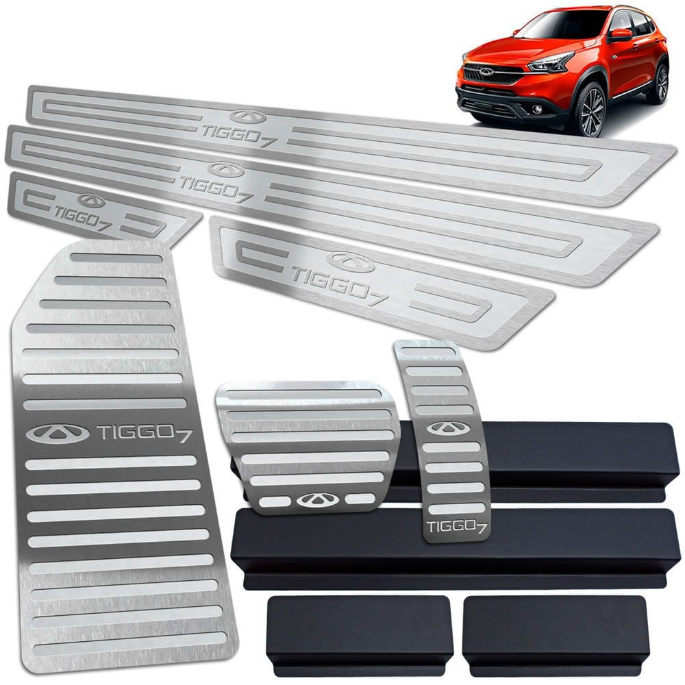 Descanso Pedaleira Soleira Chery Tiggo 7 2019 2022  Prata