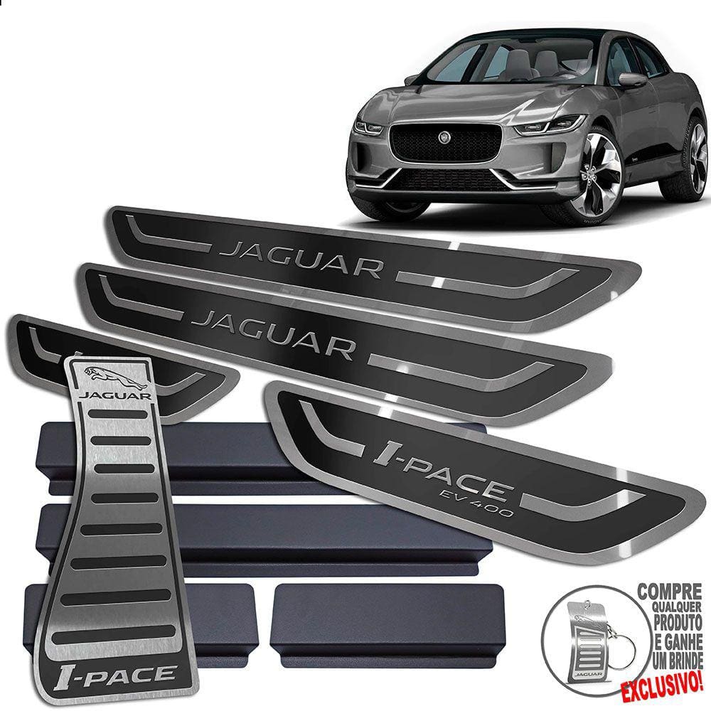 Descanso Soleira Jaguar I-Pace 2019 A 2021 Preto Alto Relevo