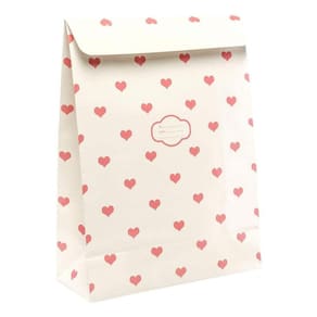 Pressie Bolsa Peel & Seal Gift Bag Creme Hearts 12pk Médio