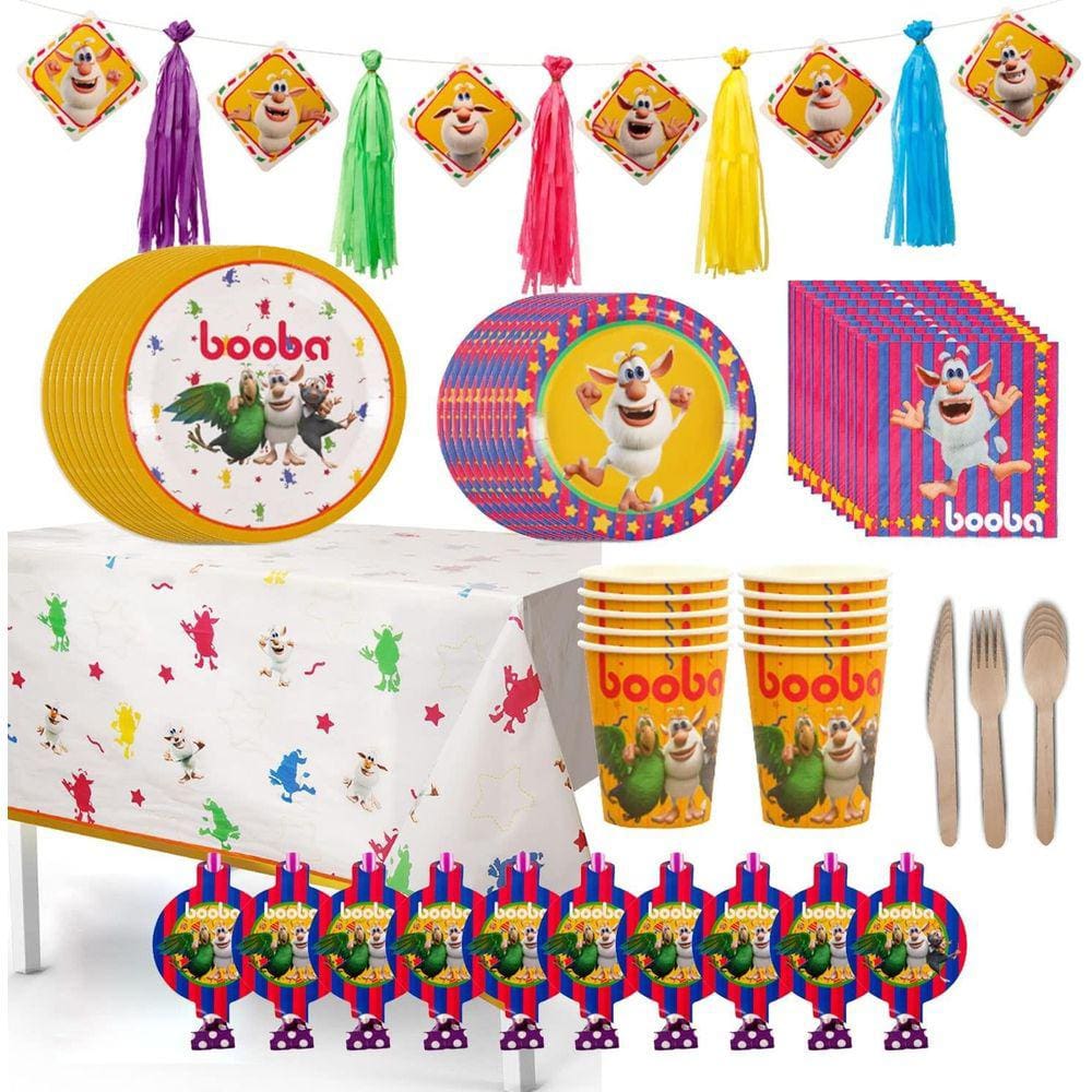 Booba Cartoon Festa de Aniversário Oficial Em Uma Caixa 82pc Set Kit