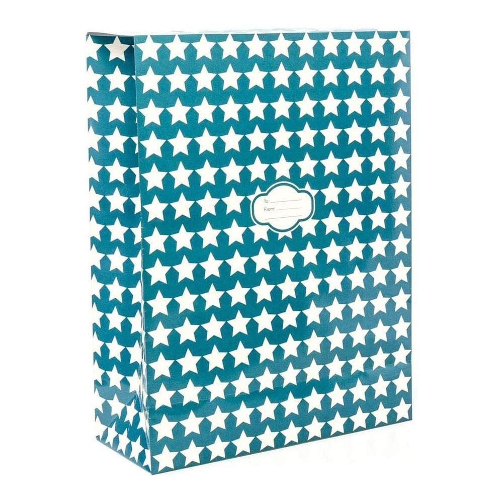 Pressie Bolsa Peel & Seal Gift Bag Blue Stars 12pk Grande