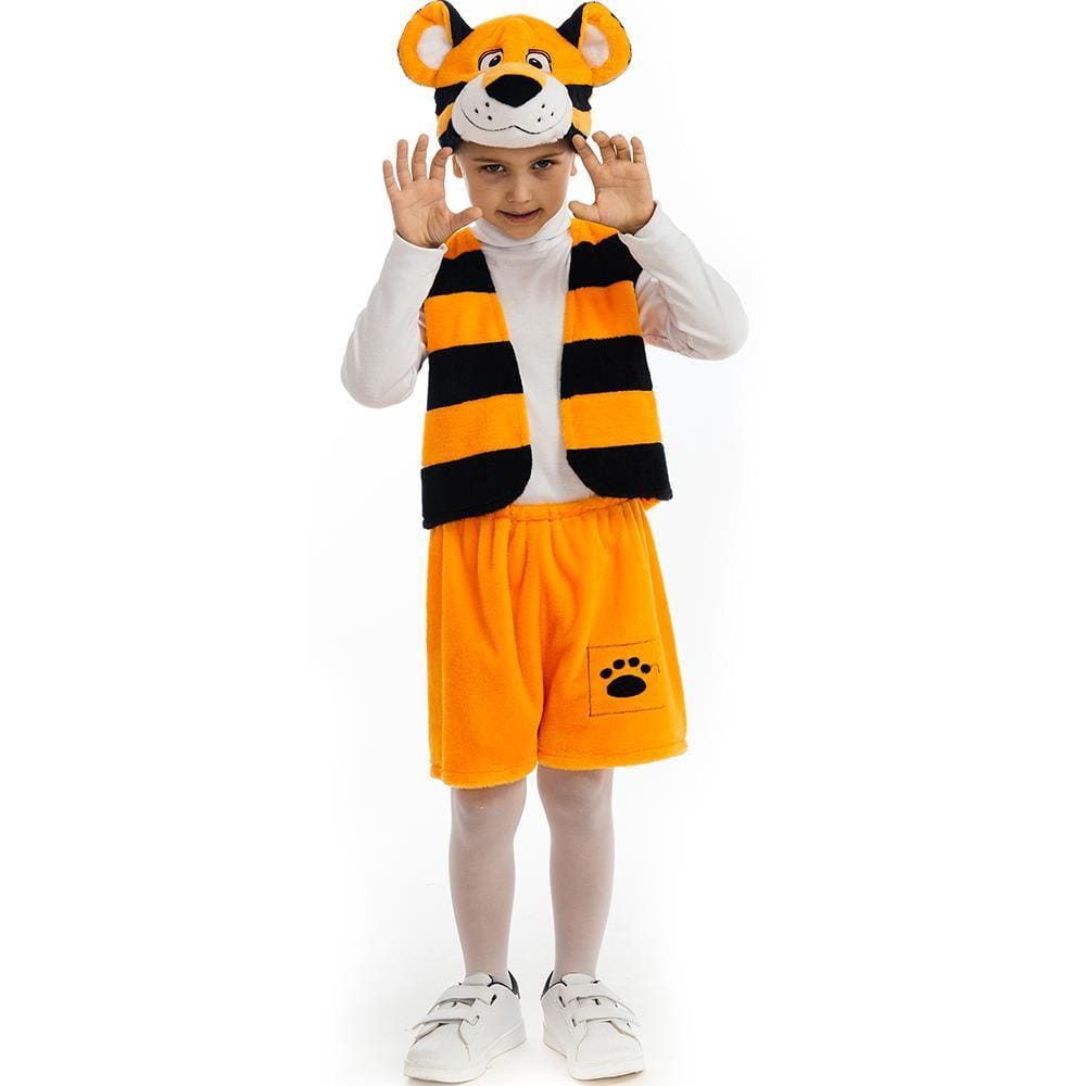 Fantasia Tigre Bengalês Infantil Pelúcia Tamanho S 4/6 - Para Meninos e Meninas