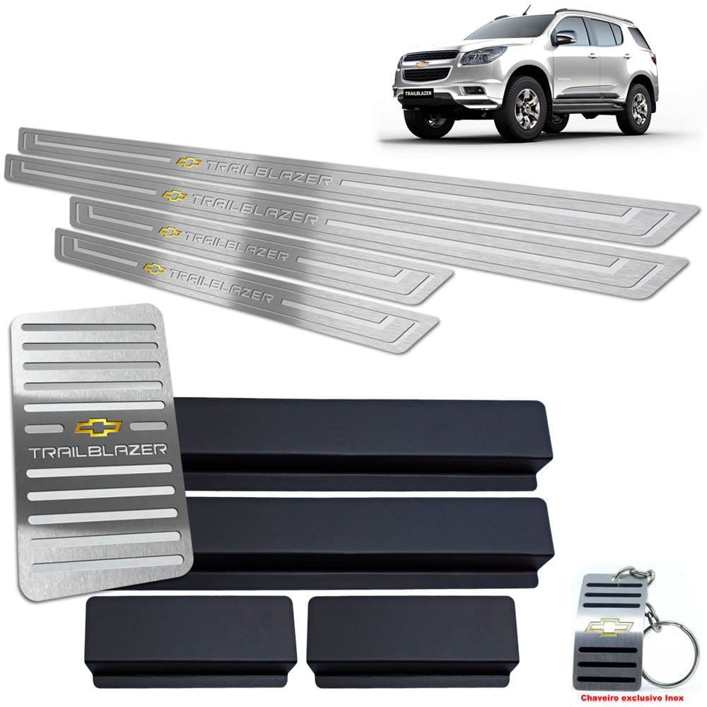 Descanso E Soleira Prata Baixo Relevo Chevrolet Trailblazer