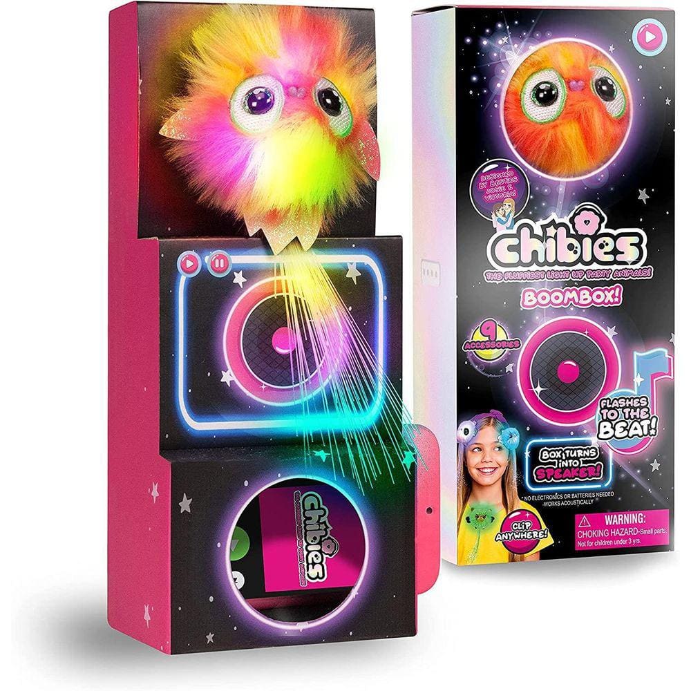 Chibies Boom Box Sparkle Parrot interativo com brilhos de música
