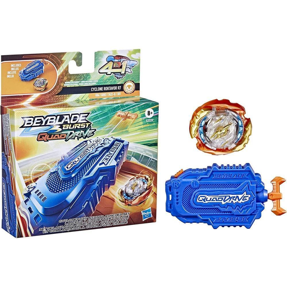 Beyblade Burst QuadDrive Ciclone Roktavor R7 Lançador Fury