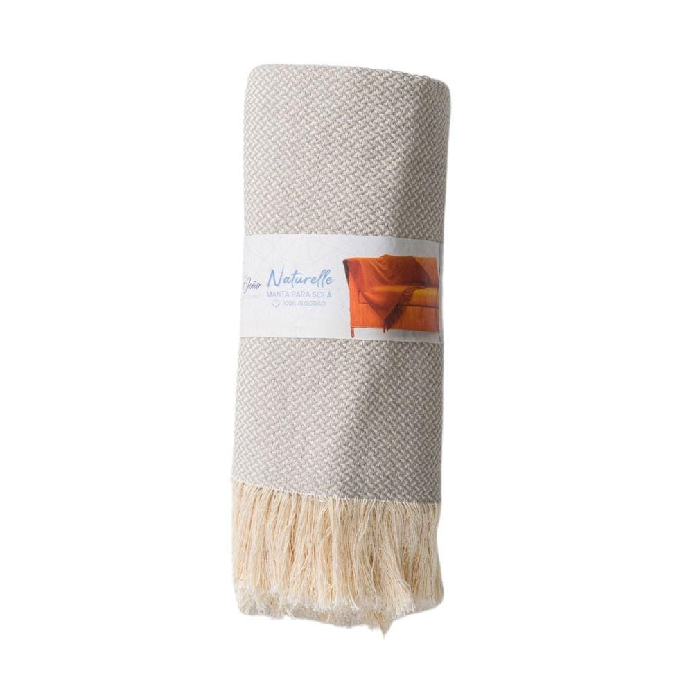 Manta 120cm x 200cm 100% Algodão Marromlle Cinza Mescla