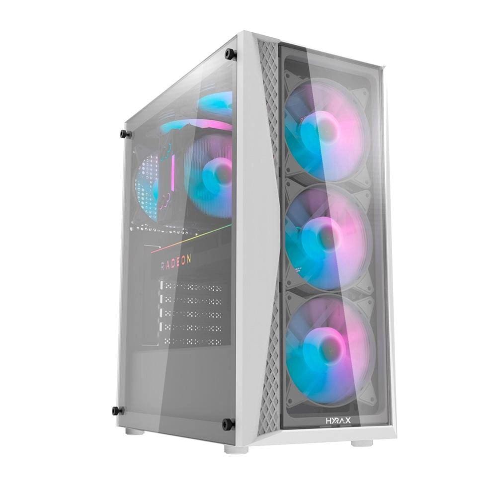 Gabinete Gamer Motospeed Hyrax Hgb600w Branco Rgb Vidro
