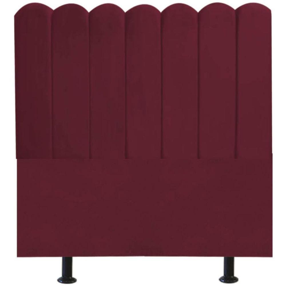 Cabeceira Nuvem Cama Box Casal 140 cm Alanis Suede Bordô
