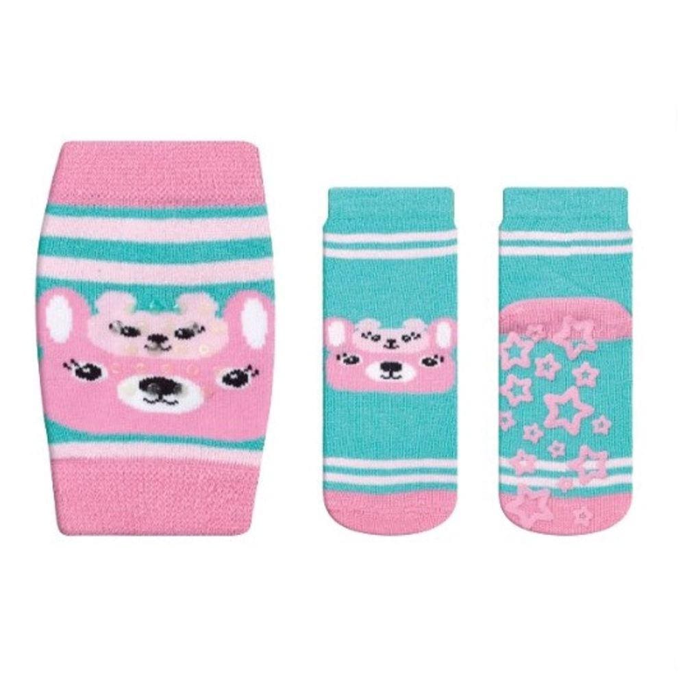 Kit 4 Peças Joelheira e Meia Infantil com Antiderrapante Baby Play Tam 18 ao 21 - Duck Meias