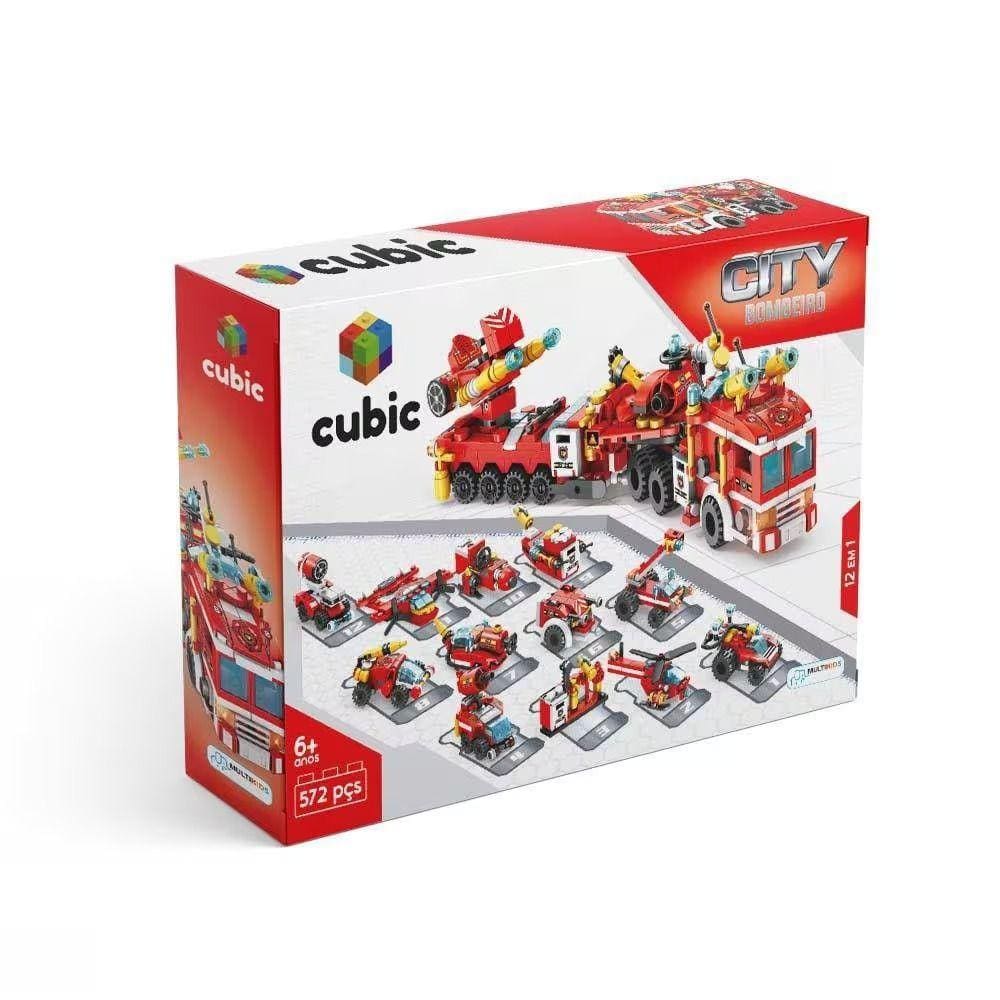 Lego Cubic City Bombeiro 12 Em 1 557Pçs Multikids Br1094