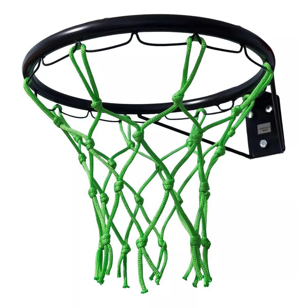 Aro De Basquete Infantil Preto Com Rede Neon