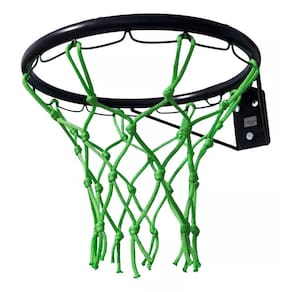 Aro De Basquete Infantil Preto Com Rede Neon