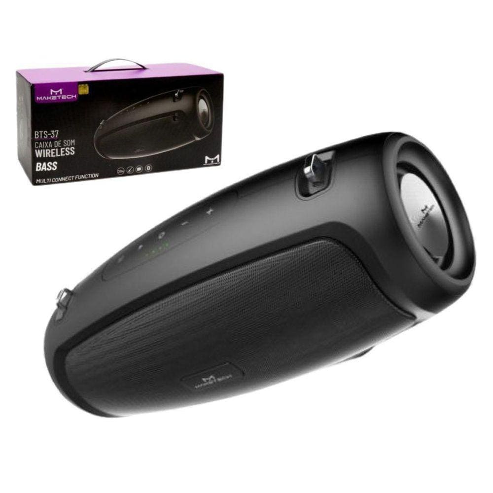 Caixa de Som Bluetooth TWS 30W Maketech BTS37 Preta com Alça