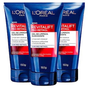 Kit Gel De Limpeza Facial L`Oréal Revitalift Pro Retinol 150g - 3 Unidades