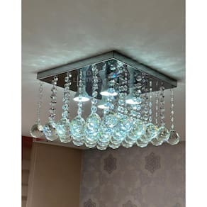 Luminária Pendente Em Cristais K9 Para Sala De Estar Jantar