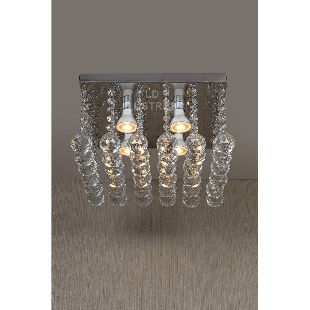 Lustre Pendente De Cristal Alto Brilho Base 30X30