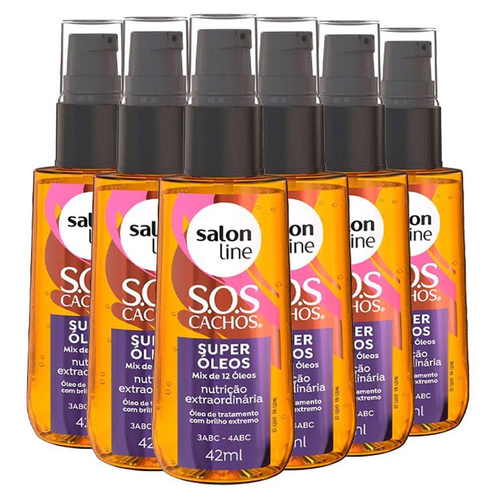 Kit 6 Óleos Capilares Salon Line Sos Cachos Super Óleos 42ml