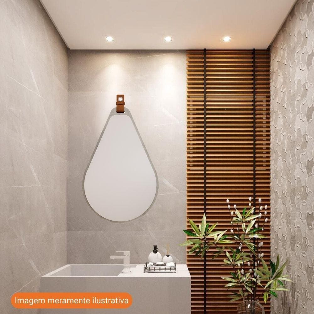 Espelheira Para Decoração De Banheiro, Quarto, Sala, Escritório Mdf 50X76Cm Gota Mgm Cimento