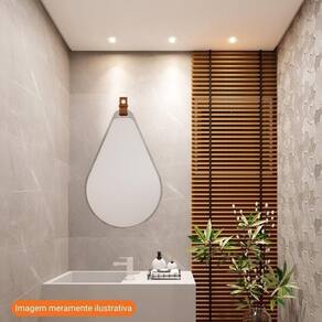 Espelheira Para Decoração De Banheiro, Quarto, Sala, Escritório Mdf 50X76Cm Gota Mgm Cimento