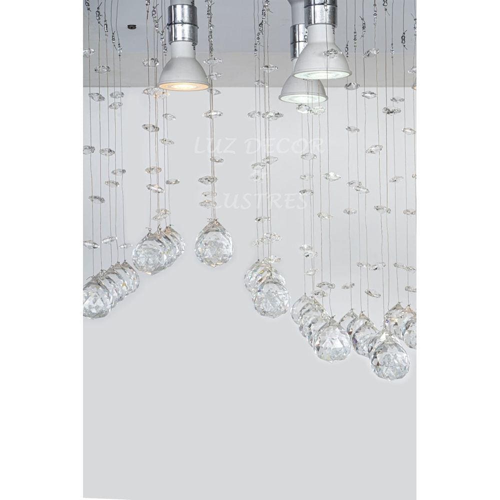 Lustre De Cristal K9 Onda Para Sala De Jantar
